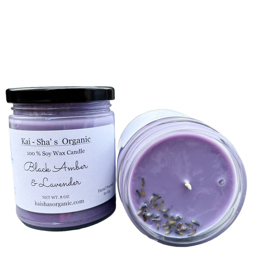 Black Amber & Lavender Soy Wax Candle